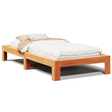Bed Frame without Mattress Wax Brown 90x190 cm Single Solid Wood Pine 855339