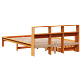 Bookcase Bed without Mattress Wax Brown 140x190 cm Solid Wood Pine 3309823