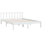 810083 Bed Frame without Mattress White Solid Wood 140x200 cm