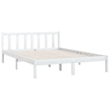 810083 Bed Frame without Mattress White Solid Wood 140x200 cm