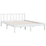810083 Bed Frame without Mattress White Solid Wood 140x200 cm