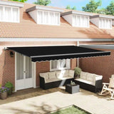 Retractable Awning Black 500 x 350 cm Polyester and Steel 3331521
