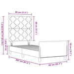 ZNTS Bed Frame Dark Brown 80x200 cm Fabric 3344763