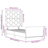 ZNTS Bed Frame Dark Brown 80x200 cm Fabric 3344763