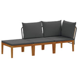 3 pcs Solid Acacia Wood & Rope Natural 3407760