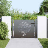 Garden Gate with Lock Black 110 x 105 cm Powder-coated steel 42015884