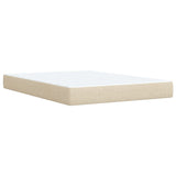 Box Spring Bed with Mattress Cream 140x200 cm Fabric 3285385