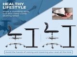 Drafting Chair, Swivel Office Draughtsman Chair, Mesh Standing Desk Chair with Adjustable Foot Ring, T3398P344664