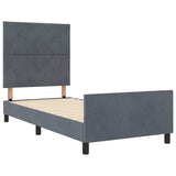 ZNTS Bed Frame Dark Grey 100x200 cm Velvet 3344988