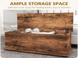 113L Storage Chest, Storage Box with Flip-Top Lid and 2 Safety Hinges, Storage Trunk for Living T3398P423084