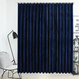 Blackout Curtain with Hooks Velvet Dark Blue 290x245 cm 134535