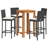 Garden Bar Set Black Solid Acacia Wood Standard Tough 3295296