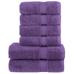 6 Piece Premium Towel Set SOLUND Purple 600 gsm 137562