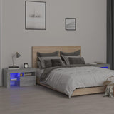 ZNTS Bedside Cabinets 2 pcs with LED Lights Grey Sonoma 70x36.5x40 cm 3152776