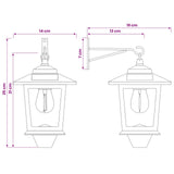 Wall Mount Lamp with LED Bulb 2 pcs Black 19 x 14 x 25 cm 42042689