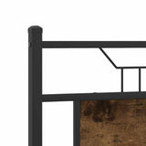 Bed Frame without Mattress Smoked Oak 140x190 cm Engineered Wood 4106761