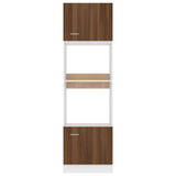 Microwave Cabinet Lyon Brown Oak 60x57x207 cm Engineered Wood 815605