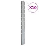 ZNTS Garden Fence Posts 10 pcs Silver 220 cm Galvanised Steel 3196178