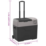 Cool Box with Wheel and Handle Black&Grey 40 L Polypropylene 51782