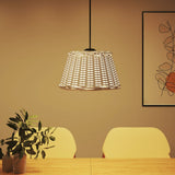 Ceiling Lamp Shade White 50x30 cm Wicker 364371