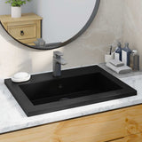 142962 Granite Basin 600x450x120 mm Black