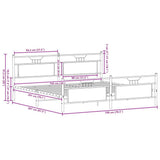 Metal Bed Frame without Mattress Sonoma Oak 193x201 cm 3325100