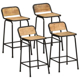 Bar Stools 4 pcs 46x35.5x80 cm Solid Wood Rough Mango 4013531