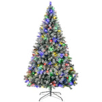 ZNTS 6 FT Artificial Snow Tipped Christmas Tree with DIY 100 Warm Lights Battery Operated, Hinged Xmas 88965104