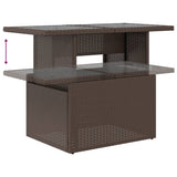 Garden Table with Glass Top Brown 100x55x73 cm Poly Rattan 366208