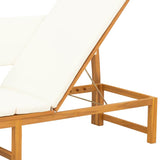 Sun Lounger Reclining Brown 200 x 57 x 75cm Solid Acacia wood 4108112