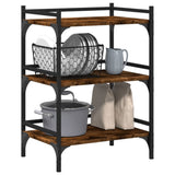 Kitchen Trolley Smoked Oak 50x35x75.5 cm Engineered Wood 842348