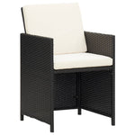 5 Piece Outdoor Dining Set with Cushions Poly Rattan Black 42596