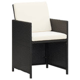5 Piece Outdoor Dining Set with Cushions Poly Rattan Black 42596
