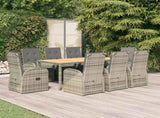 9 Piece Garden Dining Set Grey Poly Rattan&Solid Wood Acacia 3157625