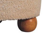 Cream Boucle Buffalo Footstool IN3499