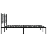 Metal Bed Frame without Mattress with Headboard Black 183x213cm 376133