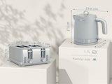 Sleek Textured Kettle and Four-Slice Toaster Set - Grey T3398P422929