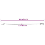 Bungee Cords with Reflective Strips and Hooks 50 pcs 88 cm 4008153