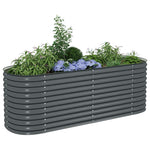 Garden Raised Bed 240x80x81 cm Galvanised Steel Grey 45523