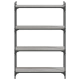 Bookcase 4-Tier Grey Sonoma 80x30x120 cm Engineered Wood 837675
