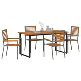 Garden Dining Set 5 pcs Grey Solid Acacia Wood 3365458