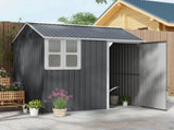 7 x 6ft Galvanised Garden Shed, with Latch - Dark Grey T3398P325234
