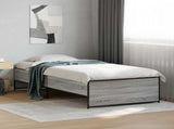 Bed Frame Grey Sonoma 80 x 200 cm Engineered Wood 8009098