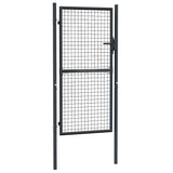 Mesh Garden Gate Galvanised Steel 100x175 cm Grey 145774