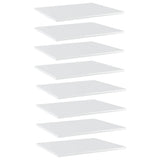 805277 Bookshelf Boards 8 pcs High Gloss White 60x50x1,5 cm Engineered Wood
