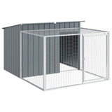 Dog House with Run Anthracite 153x194x110 cm Galvanised Steel 3214222