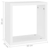 Cube Shelf Set of 6 White Engineered wood 30x15x30 cm per cube 807000