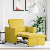Pull out Sofa Bed Single Yellow 90 x 165 x 87 cm Velvet 42002704