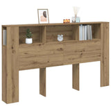 Headboard Cabinet Artisian Oak 180x18.5x102.5 cm Engineered Wood 856885