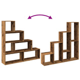Room Divider Bookcase 4-Tier Old Wood 143.5x29x143.5 cm Engineered Wood 858001